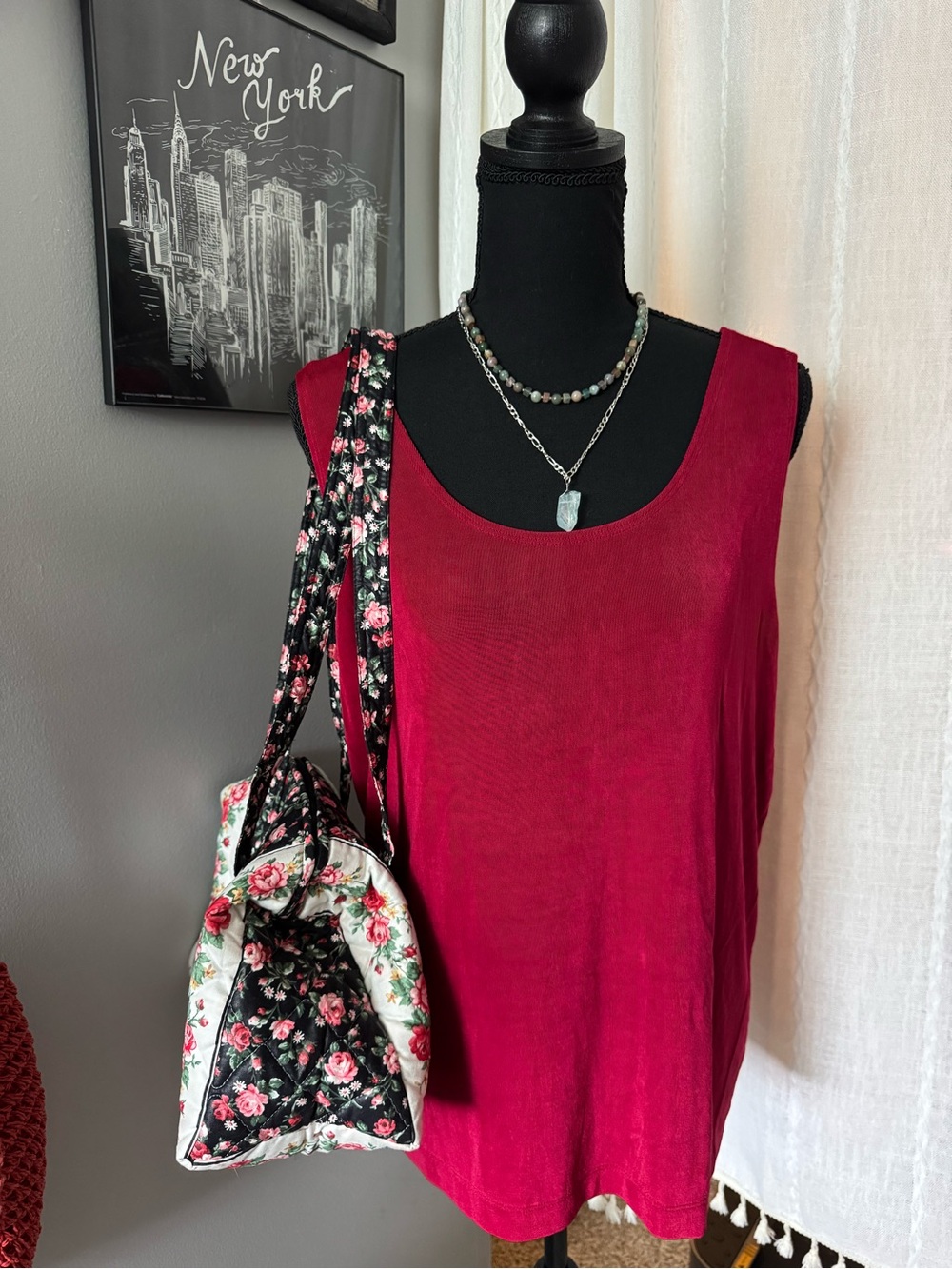 Chico's Deep Raspberry Red Tank Top